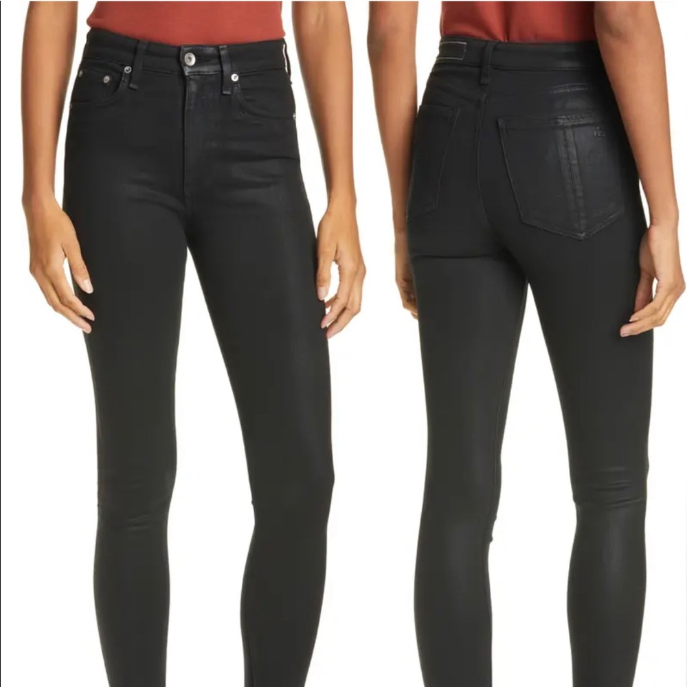 Rag and Bone Coated Black Nina High Rise Skinny Jean